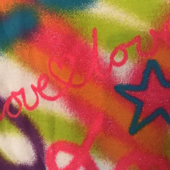 💕TOTAL GIRL Love Hearts & Stars Sparkly Tee💕 - Picture 3 of 3